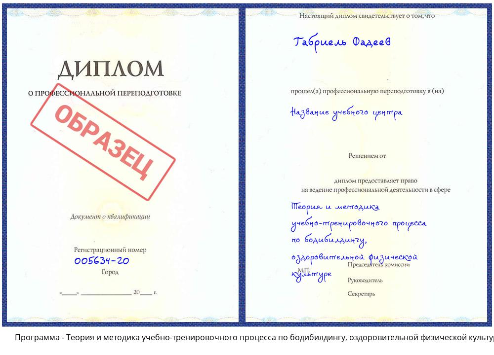 Теория и методика учебно-тренировочного процесса по бодибилдингу, оздоровительной физической культуре Североморск