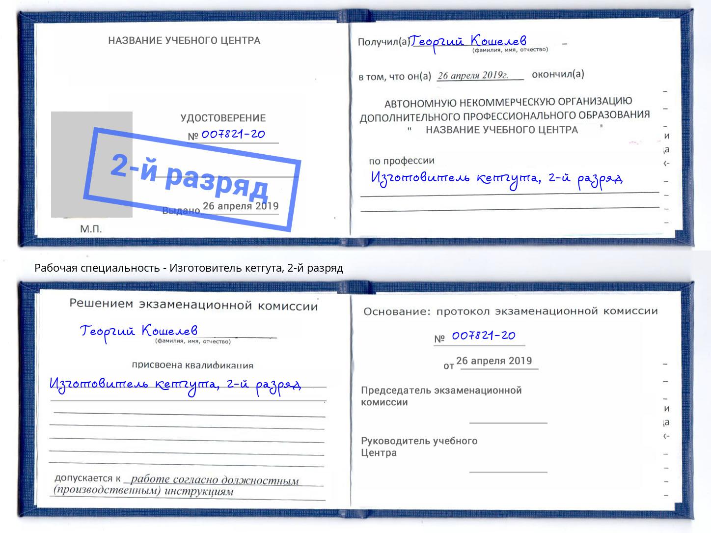 корочка 2-й разряд Изготовитель кетгута Североморск